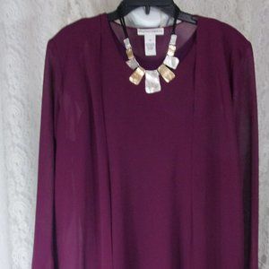 2pcs Draper's & Damon's Jacket Dress Wineberry NWOT Size 12